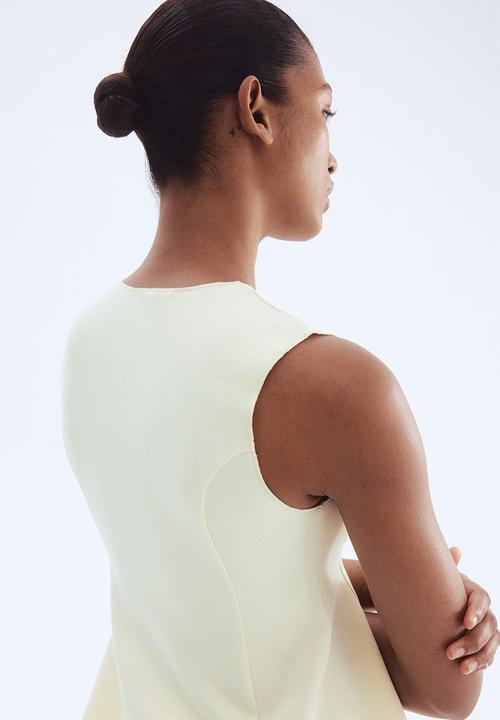 H&M - Interlock peplum vest top - pale yellow