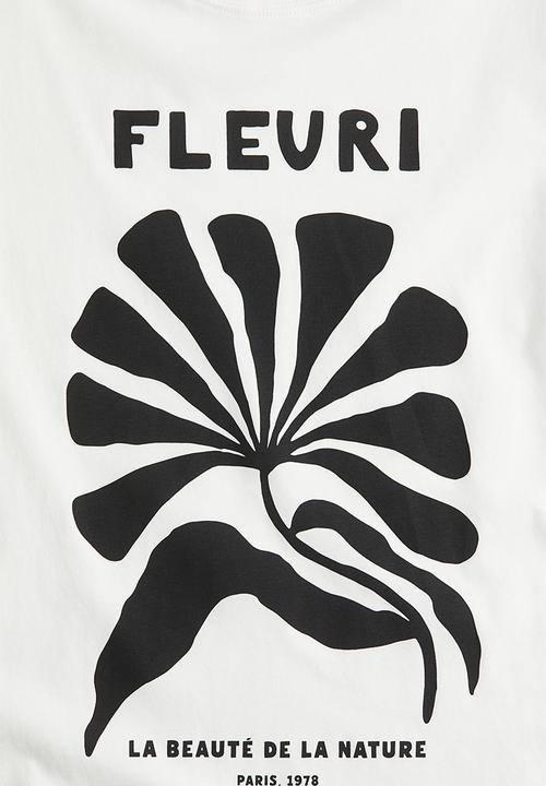 H&M - Printed T-shirt - white/fleuri