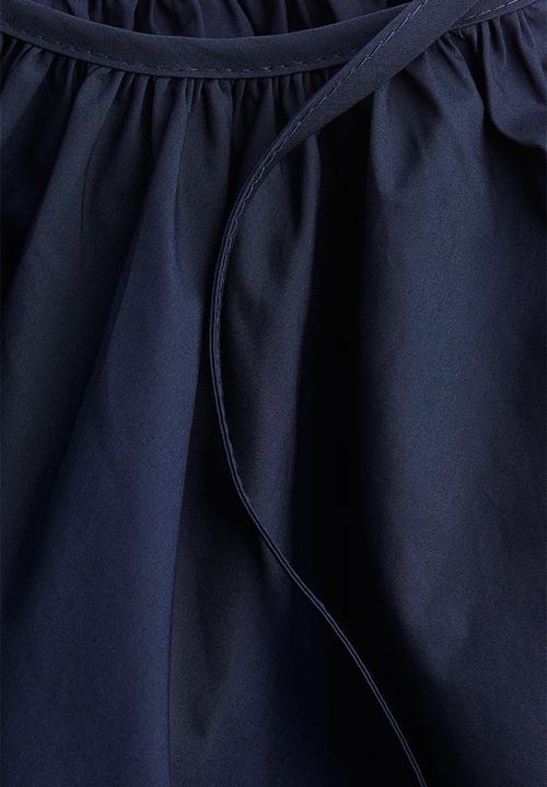 H&M - Tie-detail circular mini skirt - navy blue
