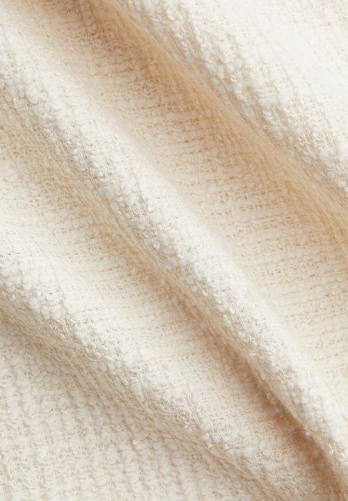 H&M - Fringed bouclé skirt - cream