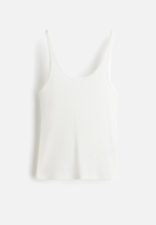 H&M - Ribbed vest top - white
