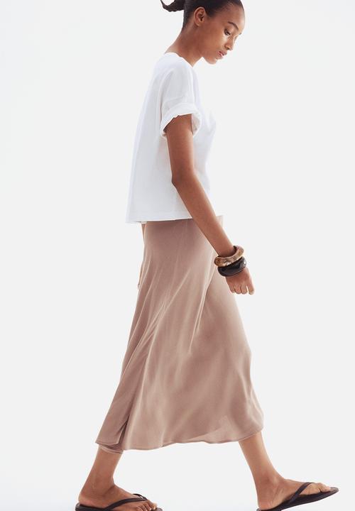 H&M - Flared slip skirt - beige