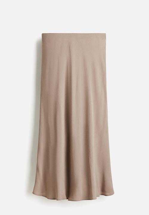 H&M - Flared slip skirt - beige