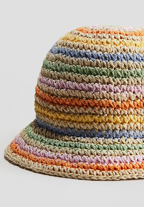 H&M - Crochet-look straw hat - multicoloured