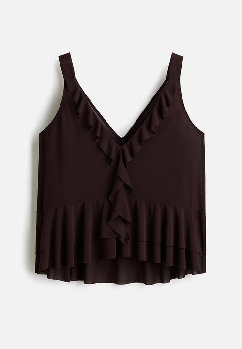 H&M - Flounced vest top - brown