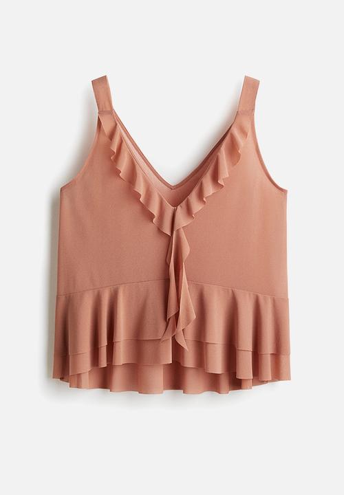 H&M - Flounced vest top - dusty orange