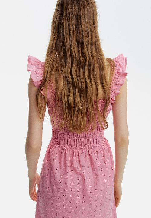 H&M - Smocked broderie anglaise dress - pink