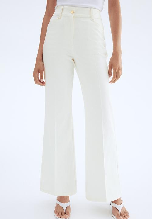 H&M - Flared twill trousers - white