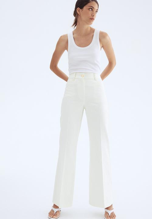 H&M - Flared twill trousers - white