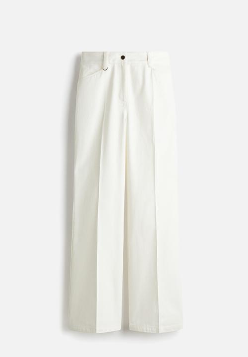 H&M - Flared twill trousers - white
