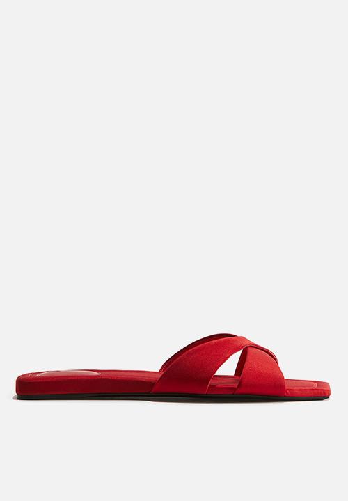 H&M - Crossover-strap sandals - red