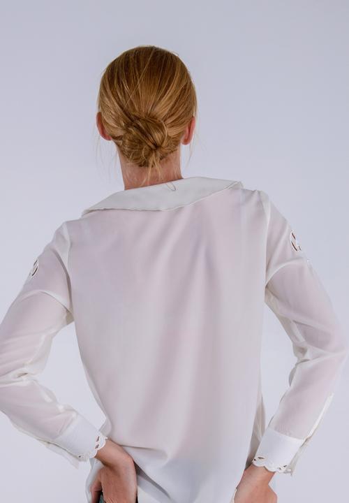 Jane Sews - Amy Embroidered Blouse – White