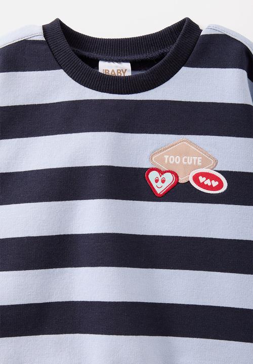 Cotton On - Riley Sweater - Navy Ink/Dawn Blue Too Cute