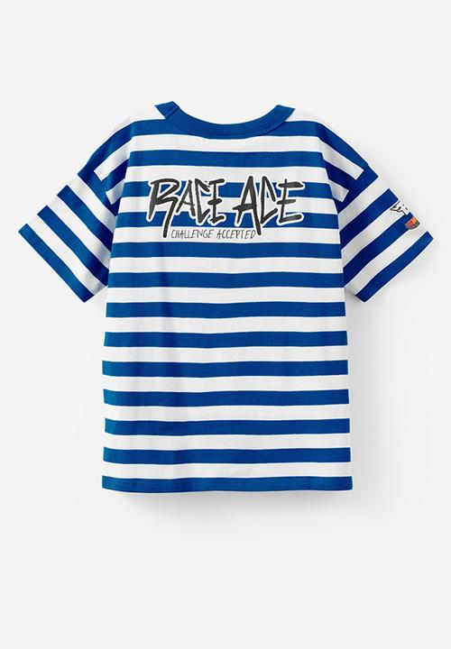 Cotton On - Licensed Drop Shoulder Short Sleeve Tee - Lcn Mat Harbour Blue Stripe/Race Ace