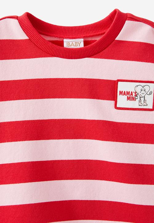 Cotton On - Riley Sweater - Blush Pink/Varsity Red Mamas Mini