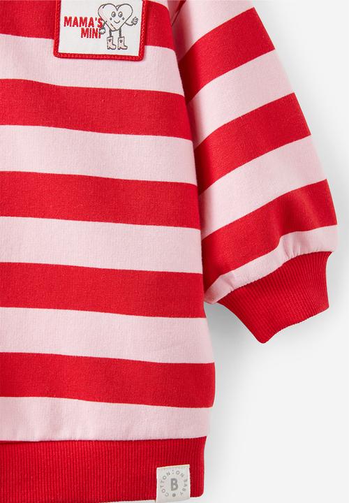 Cotton On - Riley Sweater - Blush Pink/Varsity Red Mamas Mini