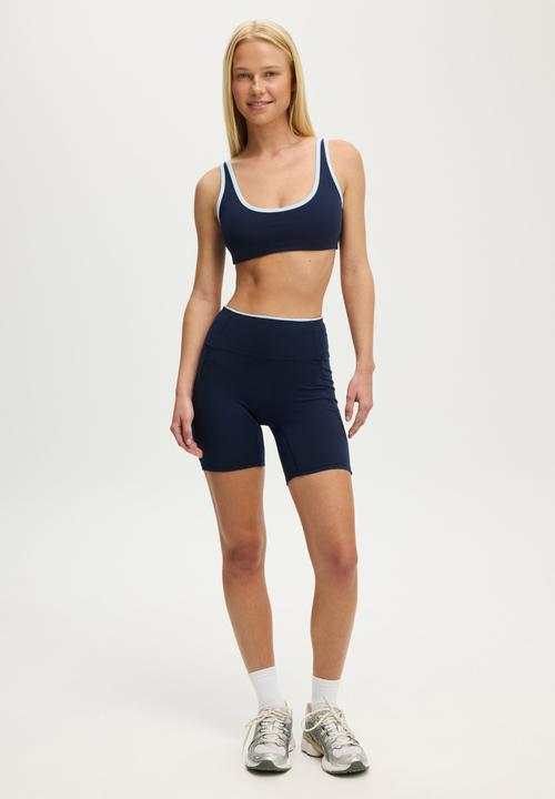 Cotton On - Ultra Soft Low Back Crop - Prep Sport Navy/Blue Vision