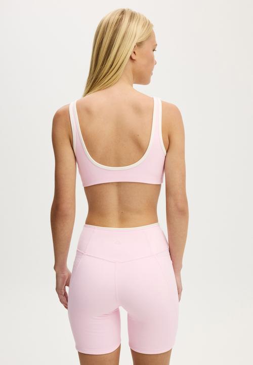 Cotton On - Ultra Soft Low Back Crop - Cherry Dream/Coconut Milk
