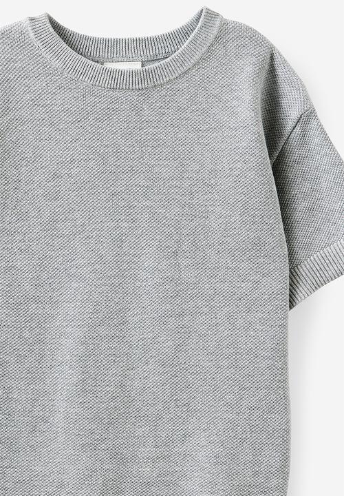 Cotton On - Oversized Knit Tshirt - Grey Marle