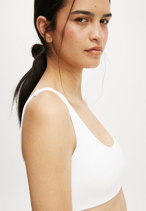 Cotton On - Ultra Soft Low Back Crop - White