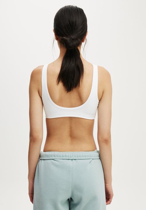 Cotton On - Ultra Soft Low Back Crop - White