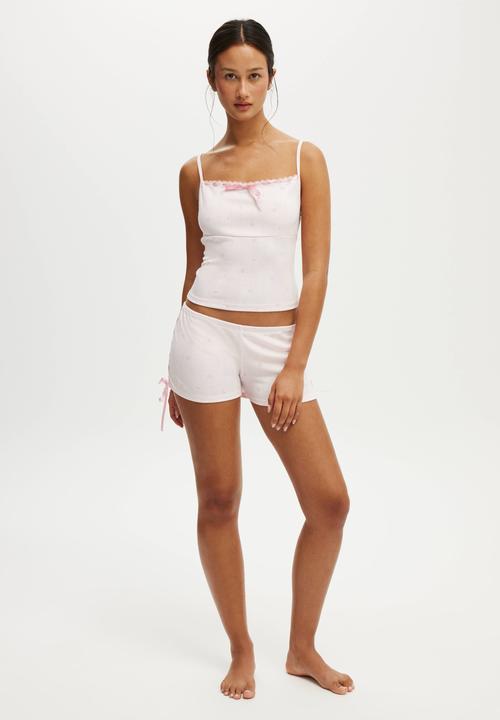 Cotton On - Pointelle ruched boyshort - pink kiss/laura ditsy