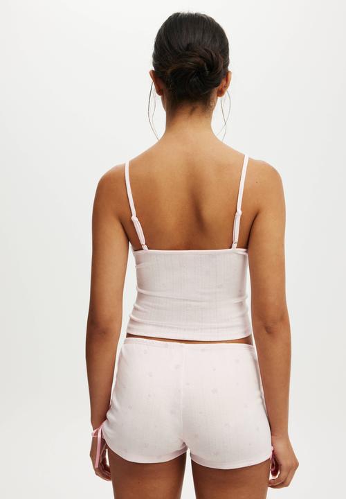 Cotton On - Pointelle ruched boyshort - pink kiss/laura ditsy