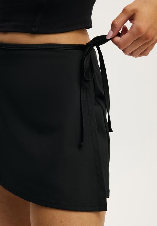 Cotton On - Ultra Soft Wrap Skirt With Tie - Black