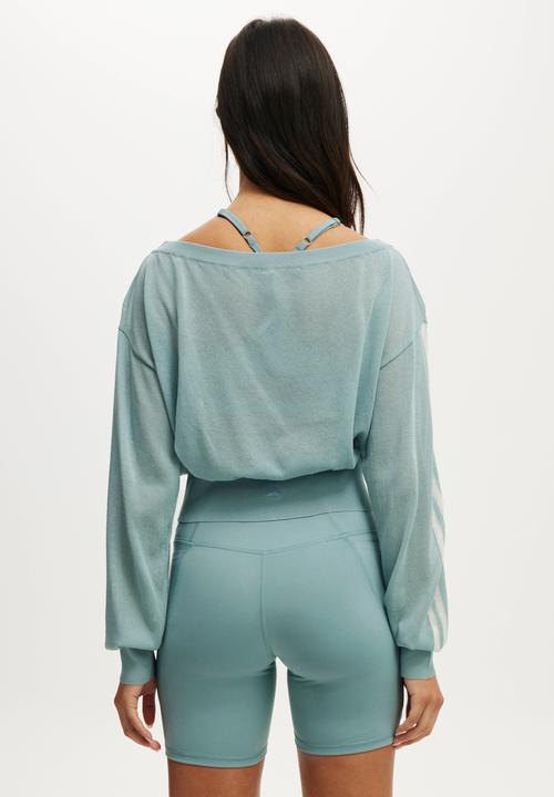 Cotton On - Sheer Asymmetric Knit - Teal Mist