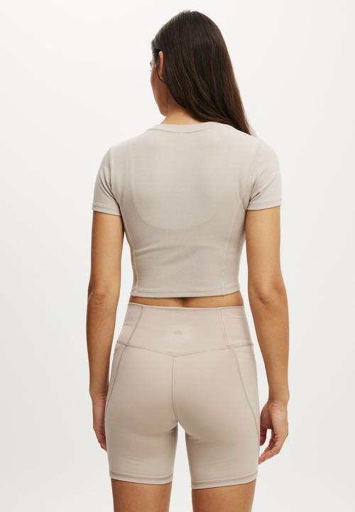 Cotton On - Active Rib Contour Tee - Allspice
