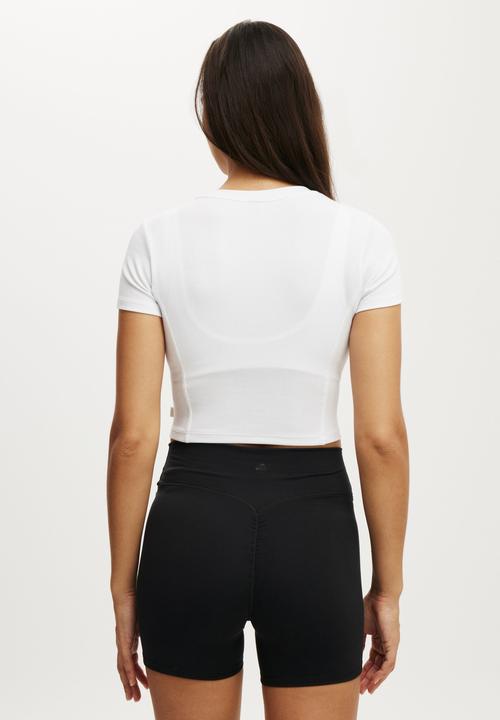 Cotton On - Active Rib Contour Tee - White