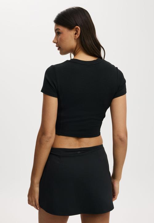 Cotton On - Active Rib Contour Tee - Black