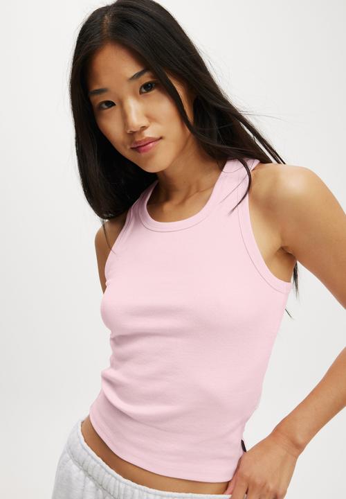 Cotton On - Active Core Rib Racer Tank - Cherry Dream