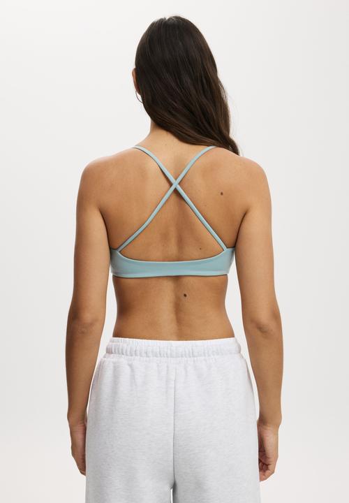 Cotton On - Ultra Soft Minimal Strappy Crop - Teal Mist