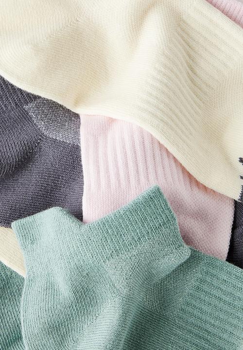 Cotton On - Body low cut sneaker socks 5pk - teal mist multi