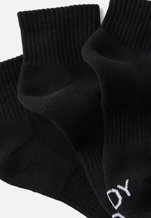Cotton On - Body qtr crew sock 3pk - black