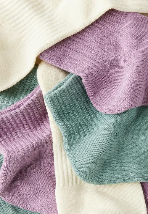 Cotton On - Body qtr crew sock 3pk - teal mist multi