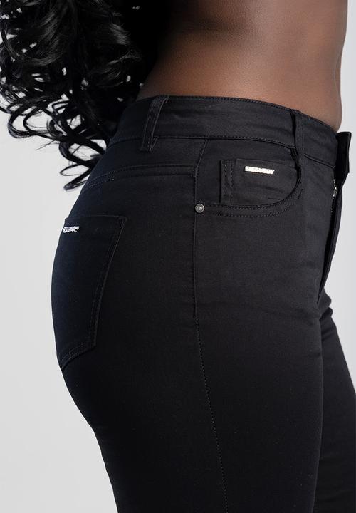 SISSY BOY - Julia Black Sateen Mid Waist Bootleg  - Black
