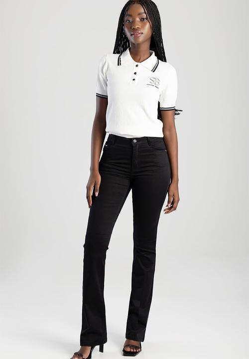 SISSY BOY - Julia Black Sateen Mid Waist Bootleg  - Black