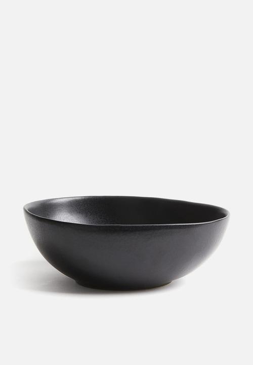 Large stoneware serving bowl - anthracite grey