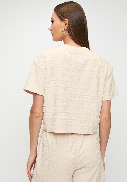 Steve Madden - Ladies ayaan embossed logo top - stone