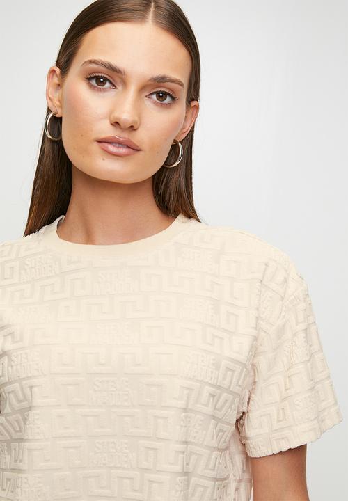 Steve Madden - Ladies ayaan embossed logo top - stone