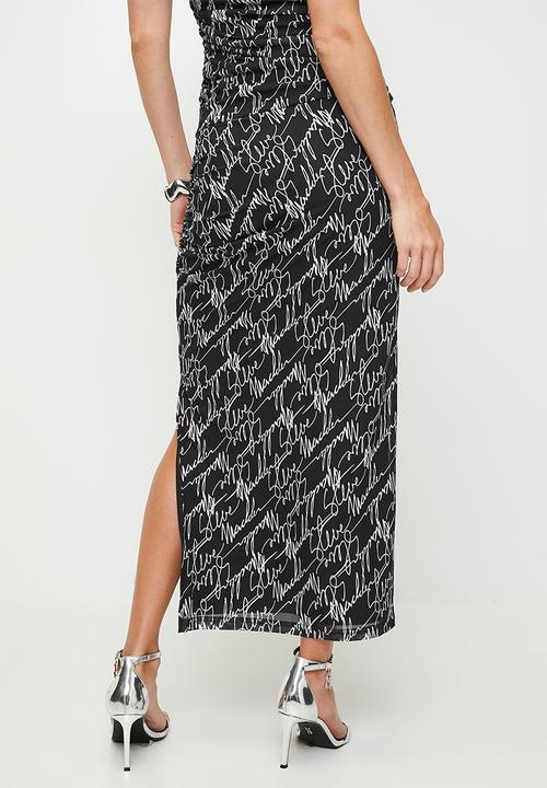 Steve Madden - Ladies peyton mesh midaxi skirt - black