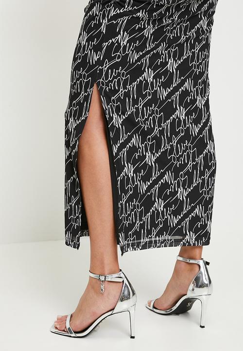 Steve Madden - Ladies peyton mesh midaxi skirt - black