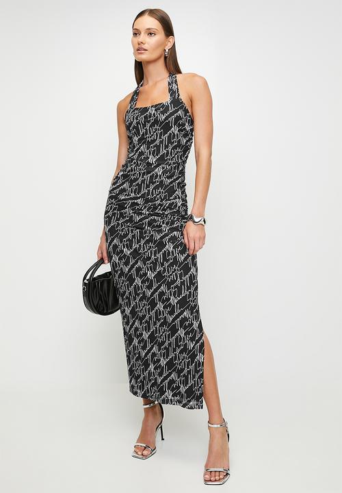 Steve Madden - Ladies emily mesh halter neck top - black
