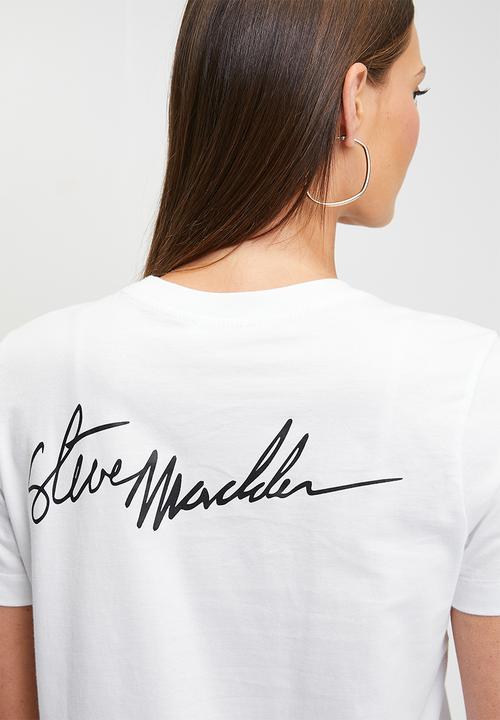 Steve Madden - Sydney signature crew neck T-shirt - optic white