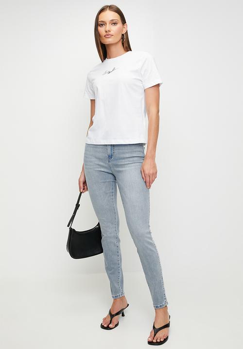 Steve Madden - Sydney signature crew neck T-shirt - optic white
