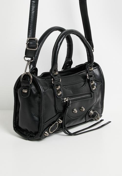 Tessa Design - Dalia shoulder bag with zip detail- black