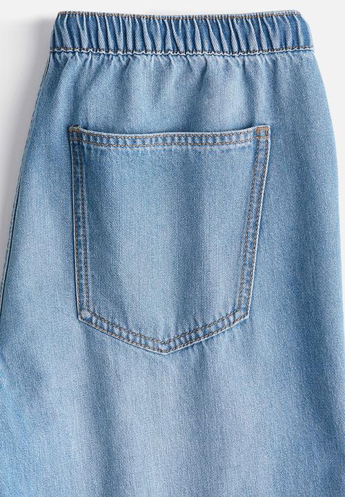 H&M - Denim drawstring trousers - light denim blue 