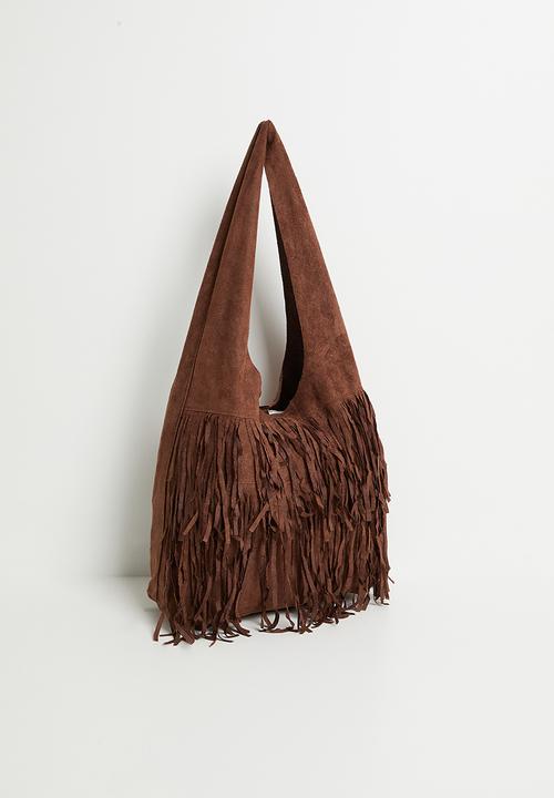 Tessa Design - Penina fringe shoulder bag- brown